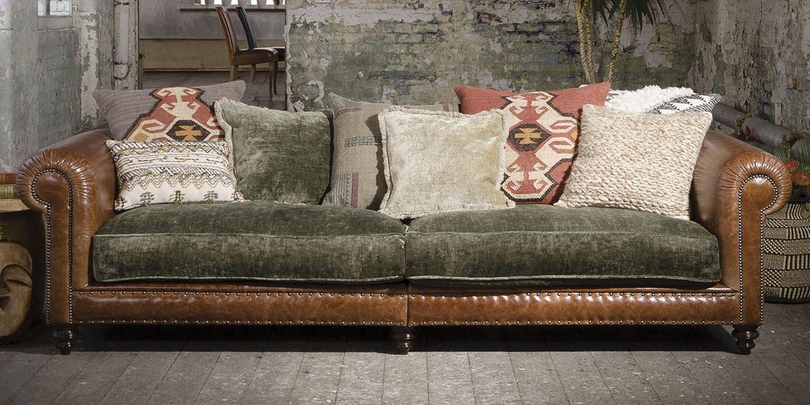 Tetrad Constable leather and fabric sofas