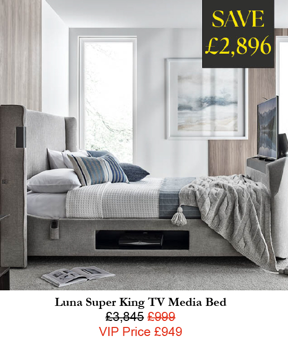 Luna Super King TV Media Bed - VIP deal