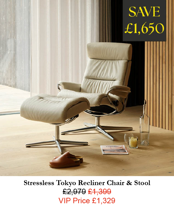 Stressless Tokyo Recliner Chair & Stool - VIP deal